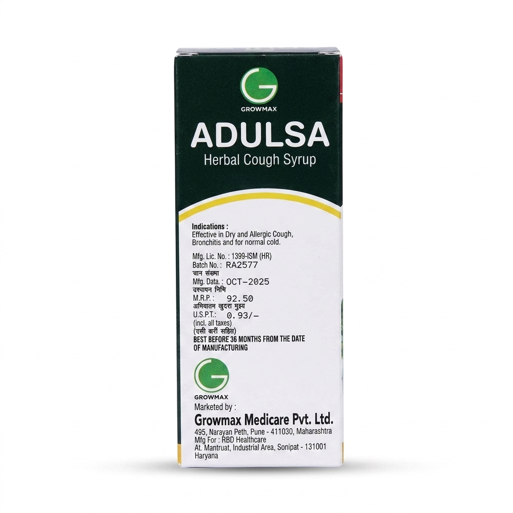 Growmax Adulsa Herbal Cough Syrup thumbnail 2
