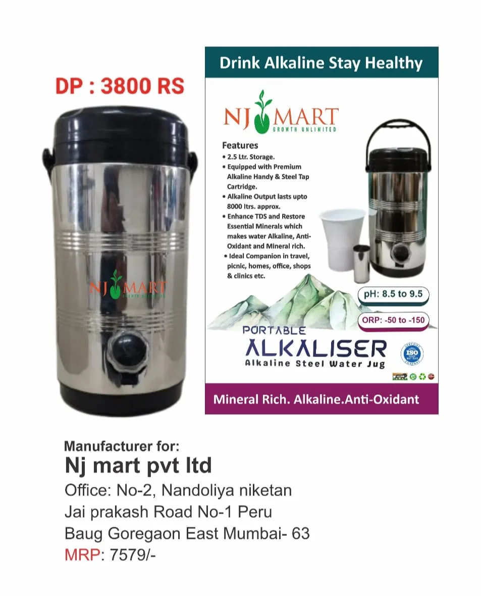 Portable Alkaliser Steel Water Jug