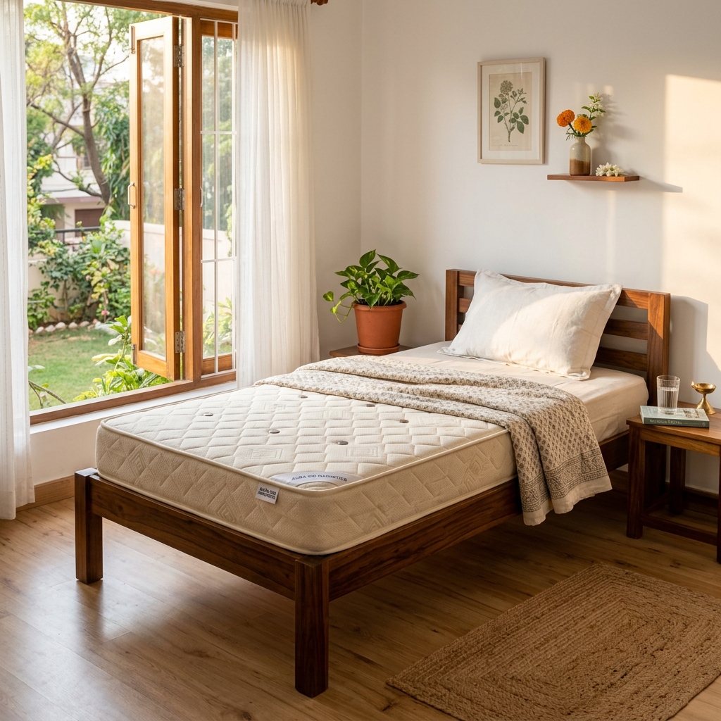 Double Bed Bio Magnetic Cotton Mattress + Pillow Pad - Lifestyle Shot